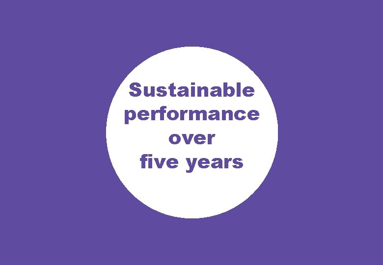 Sustainable performance over five years 