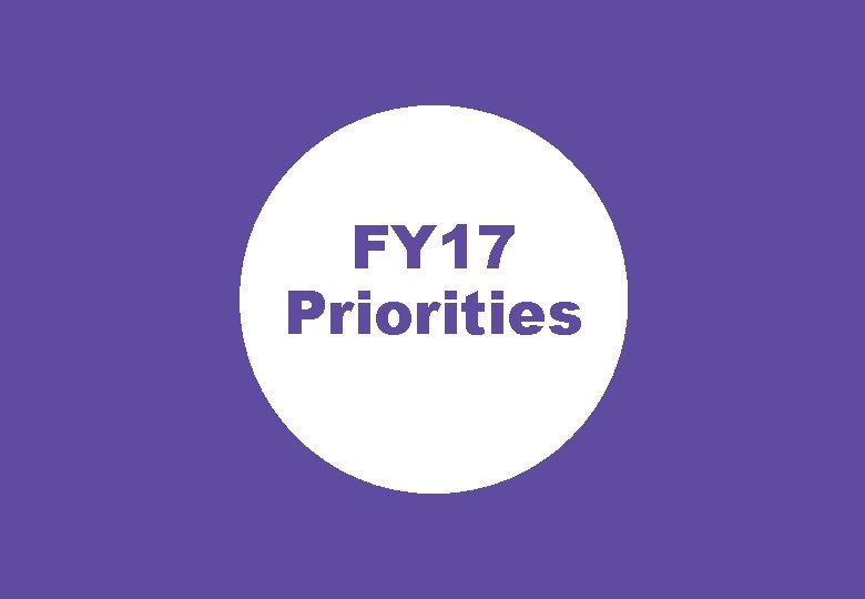 FY 17 Priorities 