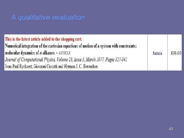 A qualitative evaluation 43 
