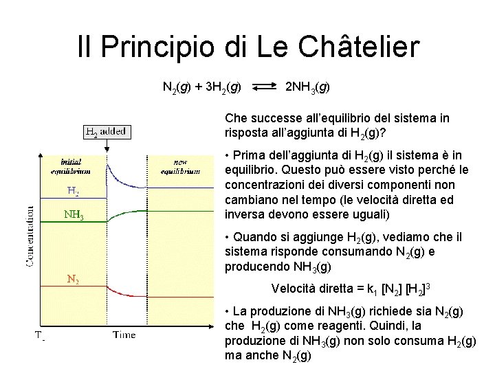 Il Principio di Le Châtelier N 2(g) + 3 H 2(g) 2 NH 3(g) Il Principio di Le Châtelier N 2(g) + 3 H 2(g) 2 NH 3(g)