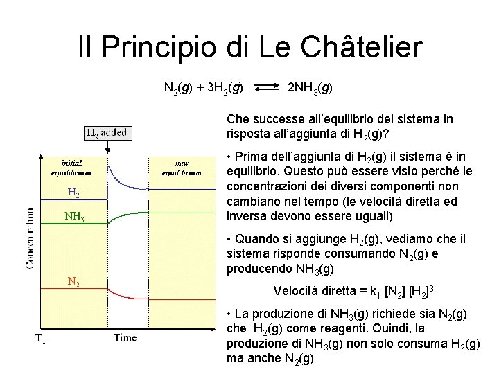 Il Principio di Le Châtelier N 2(g) + 3 H 2(g) 2 NH 3(g)