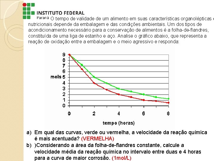  O tempo de validade de um alimento em suas características organolépticas e nutricionais