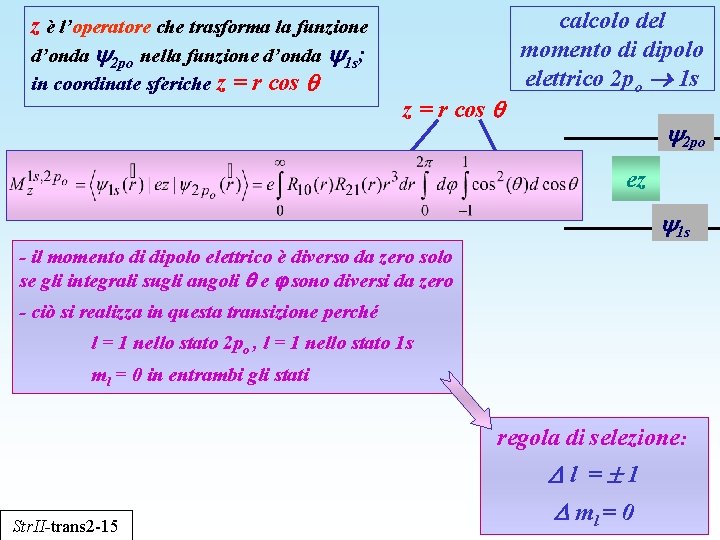 z è l’operatore che trasforma la funzione d’onda 2 po nella funzione d’onda 1