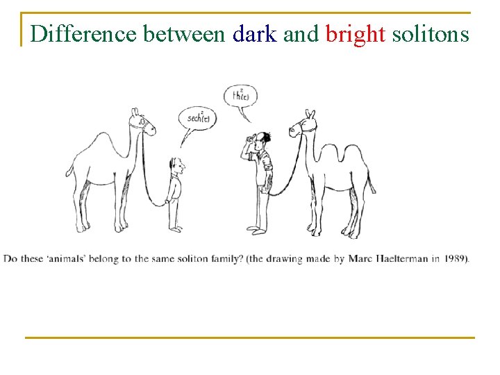 Difference between dark and bright solitons 