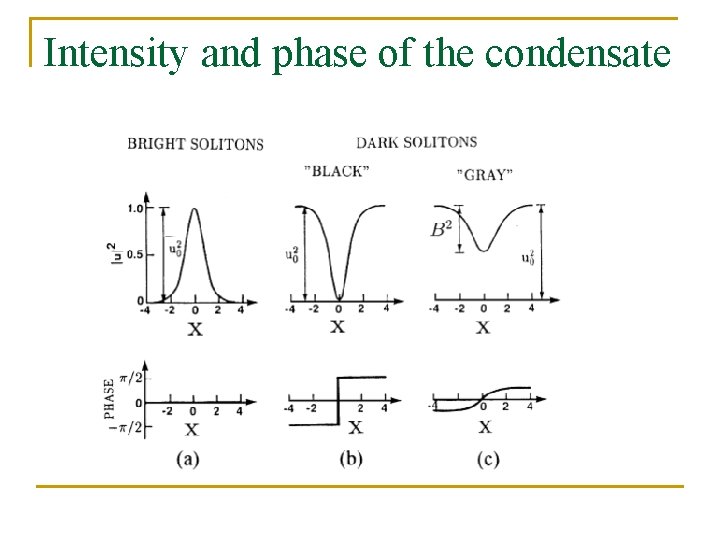 Intensity and phase of the condensate 
