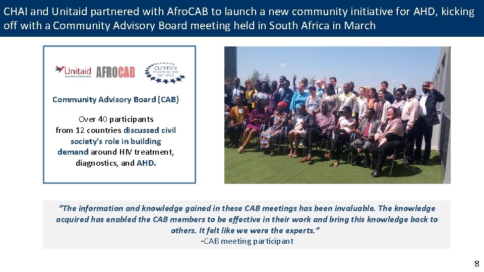 CHAI and Unitaid partnered with Afro. CAB to launch a new community initiative for