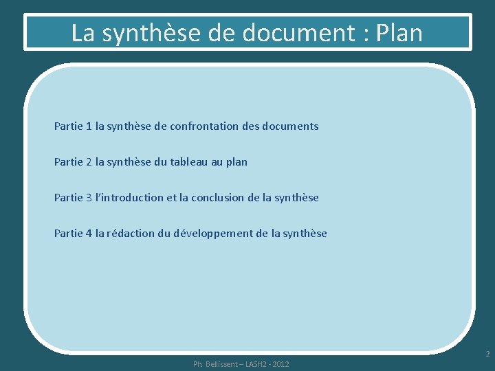 La synthèse de document : Plan Partie 1 la synthèse de confrontation des documents