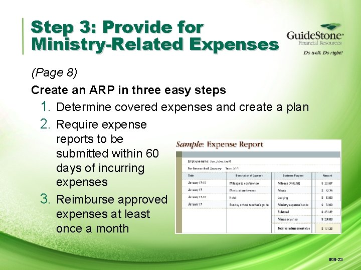 Step 3: Provide for Ministry-Related Expenses (Page 8) Create an ARP in three easy