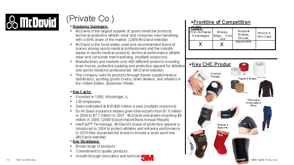 (Private Co. ) § Business Summary: § Mc. David is the largest supplier of