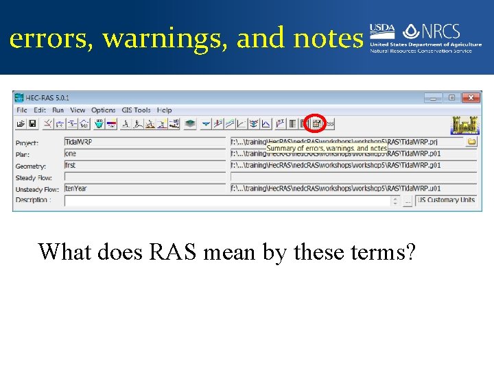 errors, warnings, and notes What does RAS mean by these terms? 