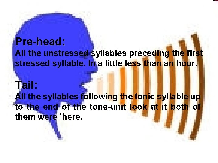 Pre-head: All the unstressed syllables preceding the first stressed syllable. In a little less