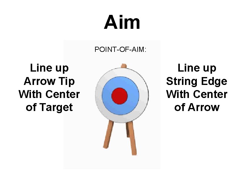 Aim POINT-OF-AIM: Line up Arrow Tip With Center of Target Line up String Edge