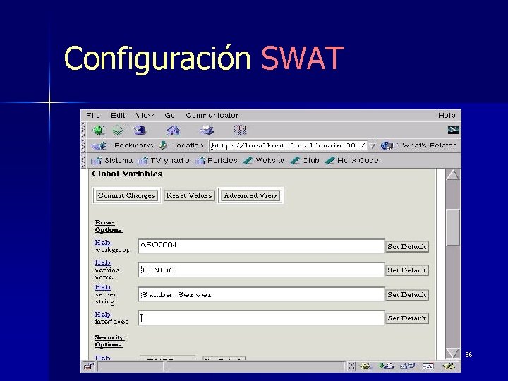 Configuración SWAT 36 