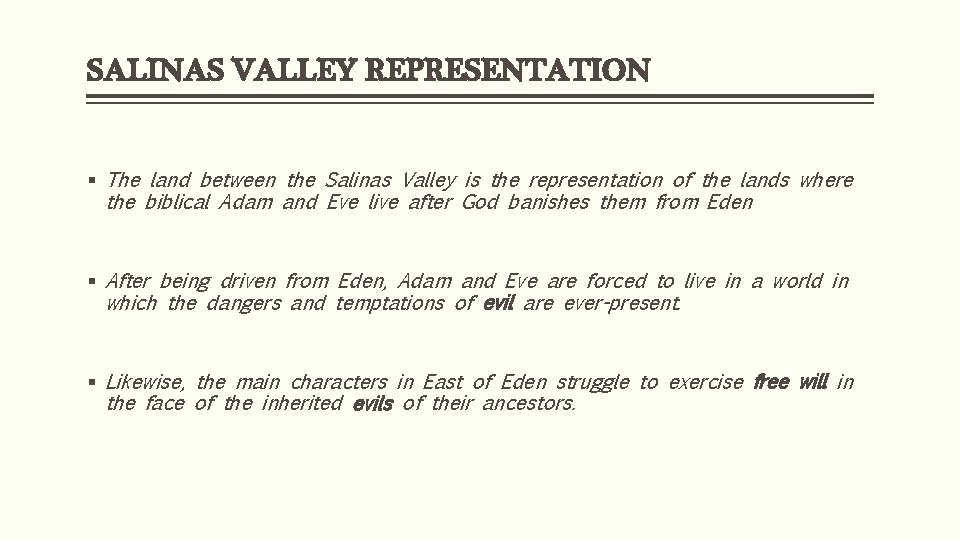 SALINAS VALLEY REPRESENTATION § The land between the Salinas Valley is the representation of