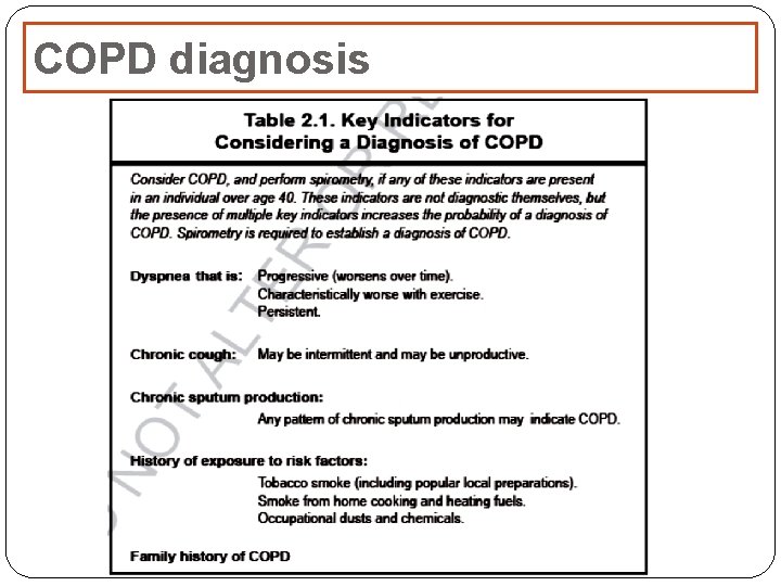 COPD diagnosis COPD diagnosis