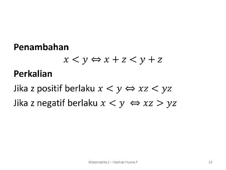  • Matematika 1 - Hanhan Husna F 16 