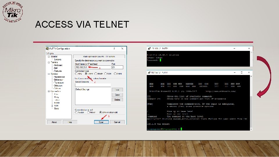 ACCESS VIA TELNET 