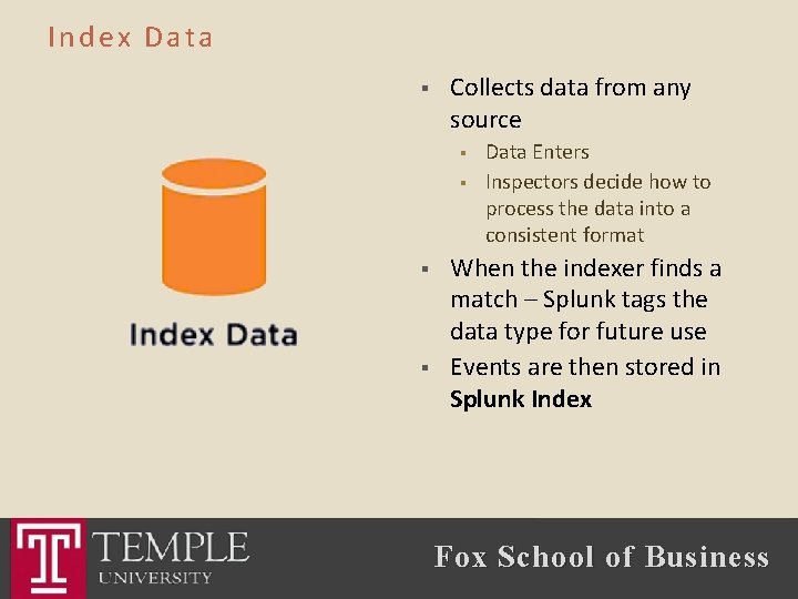 Index Data § Collects data from any source § § Data Enters Inspectors decide