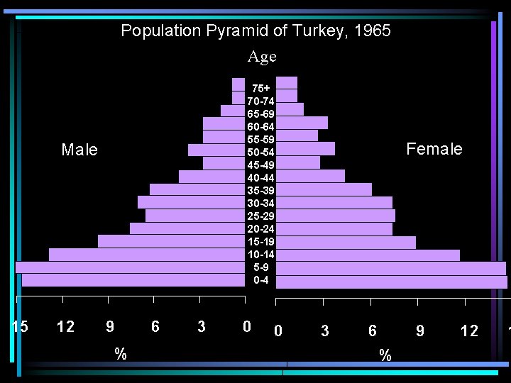 Population Pyramid of Turkey, 1965 Age 75+ 70 -74 65 -69 60 -64 55