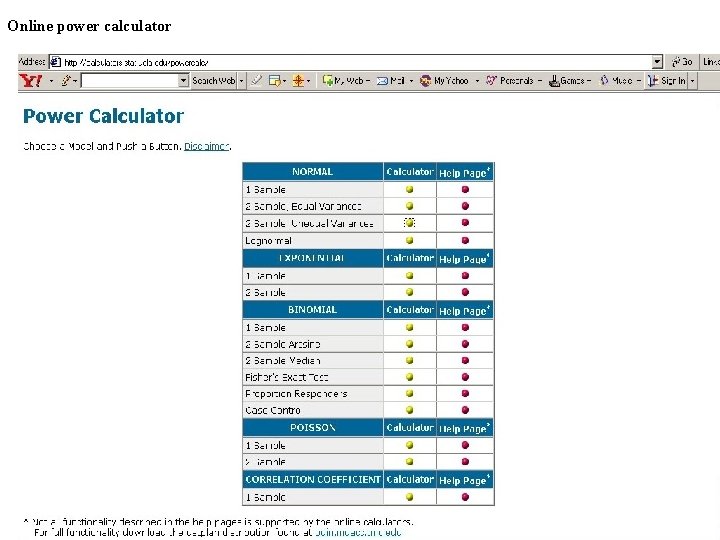 Online power calculator 