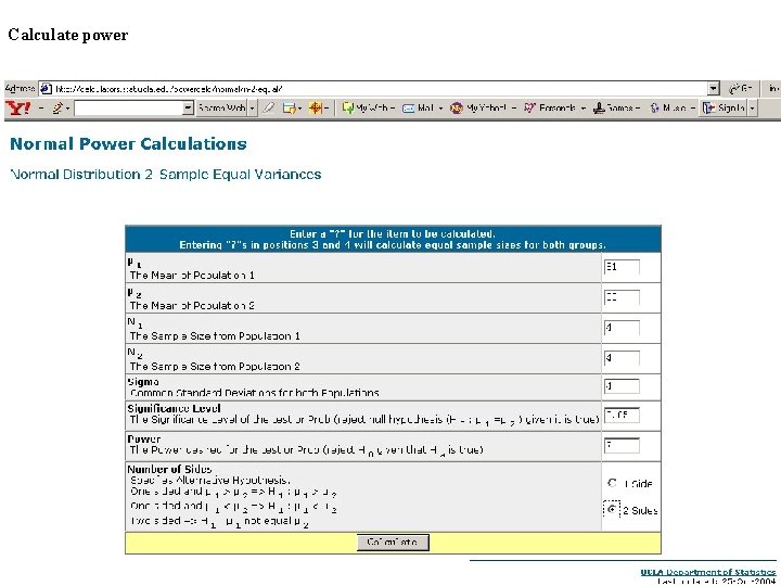 Calculate power 