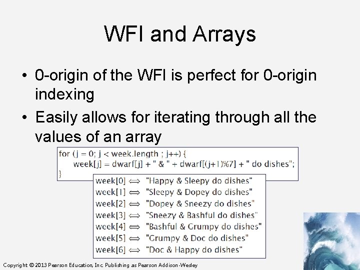 WFI and Arrays • 0 -origin of the WFI is perfect for 0 -origin