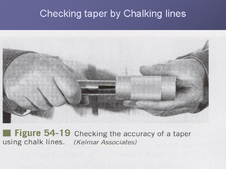Checking taper by Chalking lines 