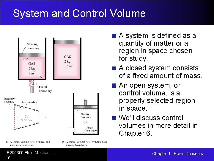 System and Control Volume A system is defined as a quantity of matter or