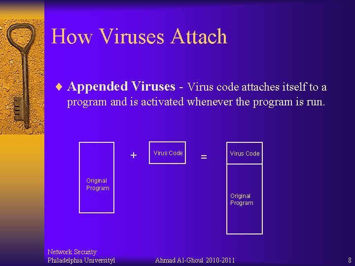How Viruses Attach ¨ Appended Viruses - Virus code attaches itself to a program