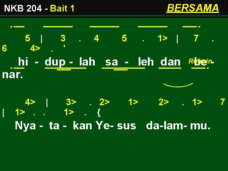 BERSAMA NKB 204 - Bait 1 6 5 | 3 4>. ' . 4