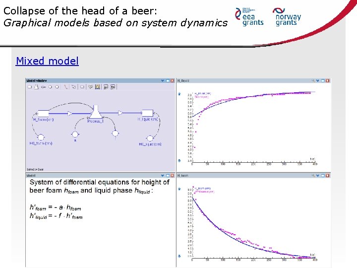 Collapse of the head of a beer: Graphical models based on system dynamics Mixed