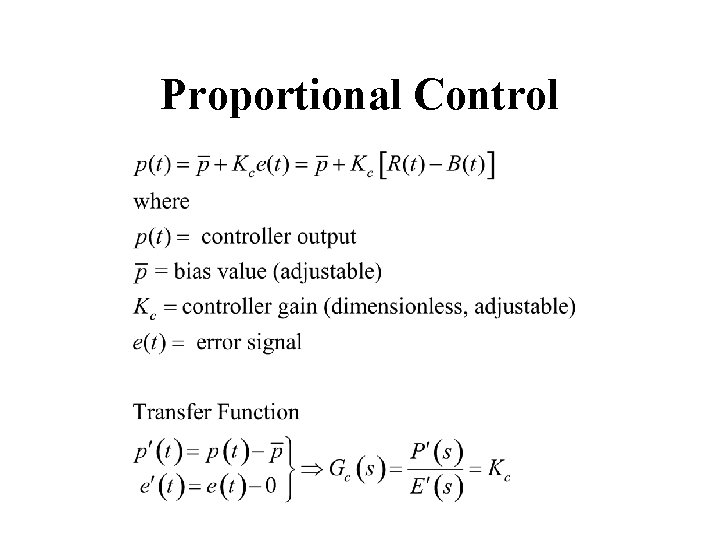 Proportional Control 