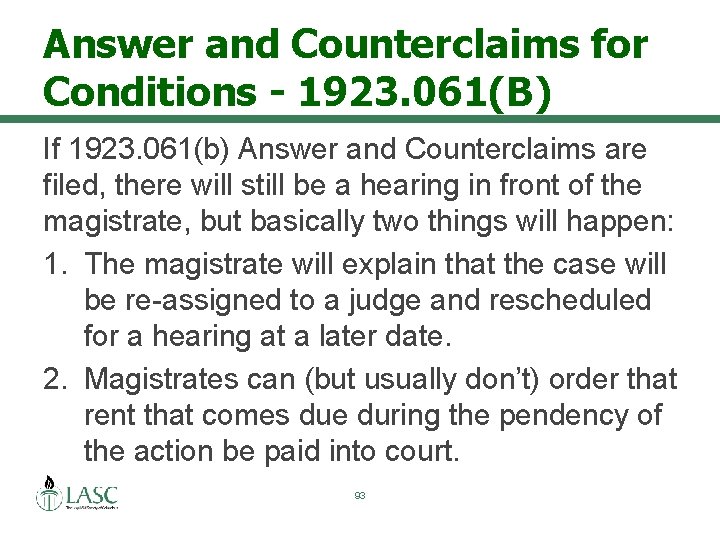 Answer and Counterclaims for Conditions - 1923. 061(B) If 1923. 061(b) Answer and Counterclaims