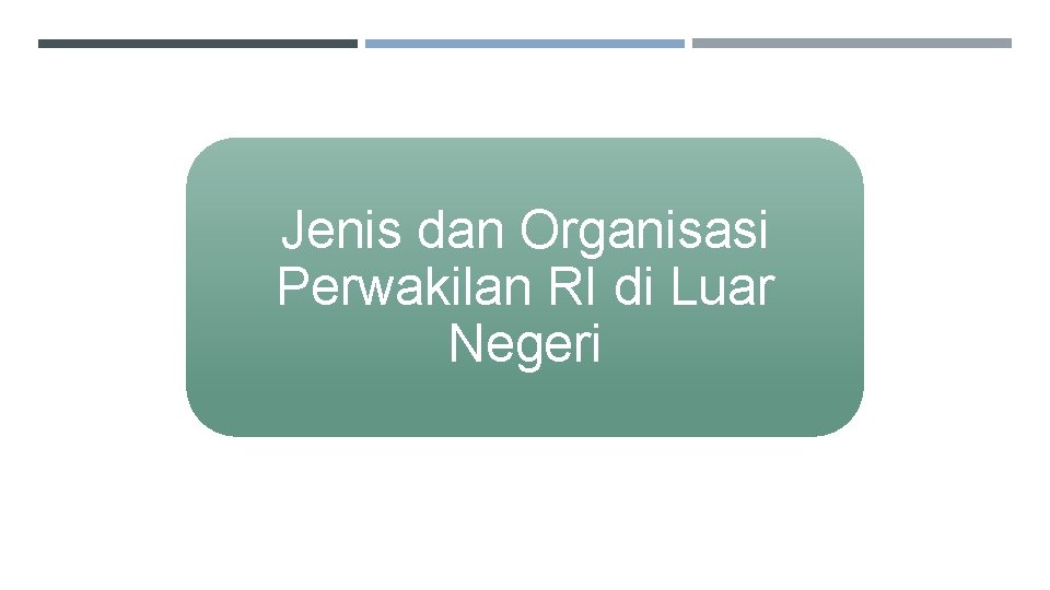 Jenis dan Organisasi Perwakilan RI di Luar Negeri 