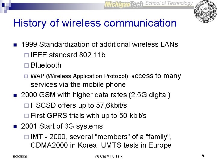 Past Present and Future of Mobile Computing Yu