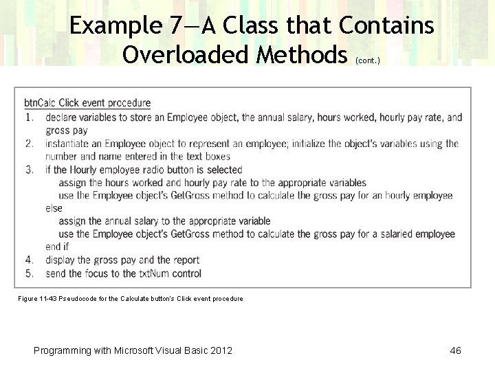 Example 7—A Class that Contains Overloaded Methods (cont. ) Figure 11 -43 Pseudocode for