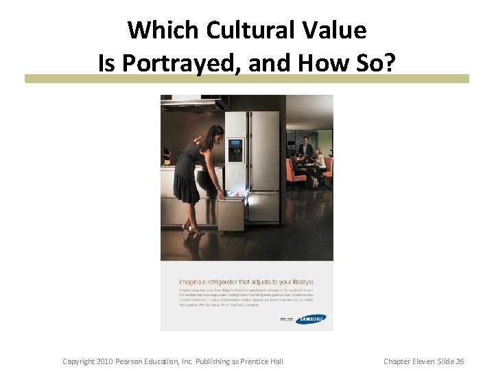 Which Cultural Value Is Portrayed, and How So? Copyright 2010 Pearson Education, Inc. Publishing