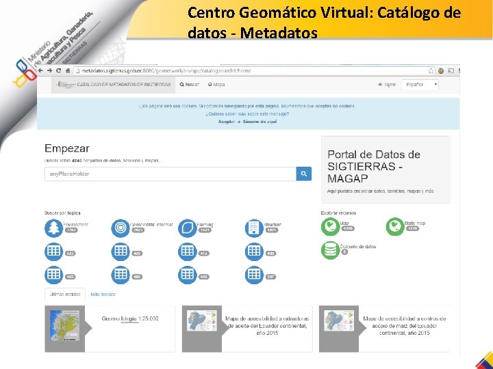 Centro Geomático Virtual: Catálogo de datos - Metadatos 