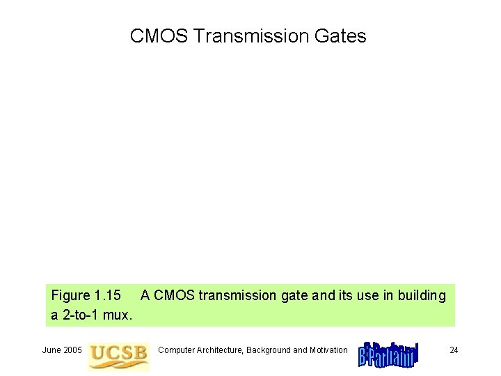 CMOS Transmission Gates Figure 1. 15 A CMOS transmission gate and its use in CMOS Transmission Gates Figure 1. 15 A CMOS transmission gate and its use in