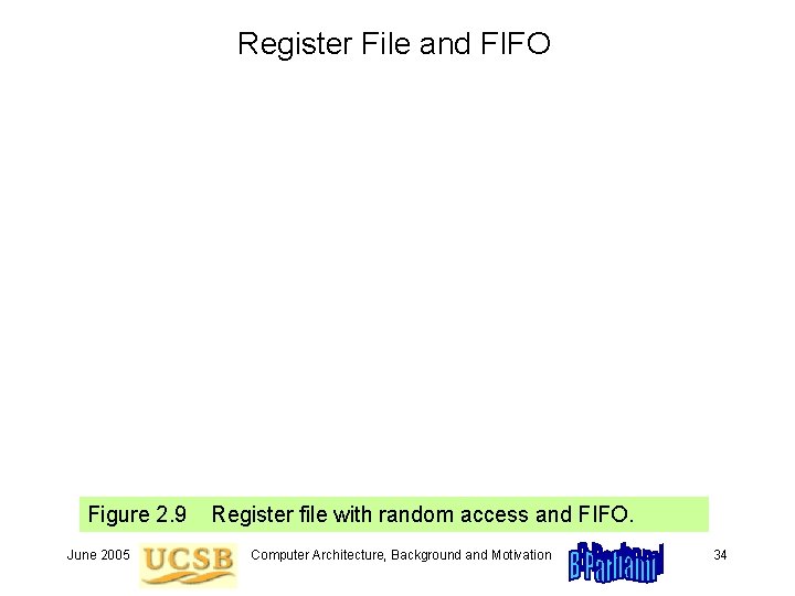 Register File and FIFO Figure 2. 9 June 2005 Register file with random access Register File and FIFO Figure 2. 9 June 2005 Register file with random access