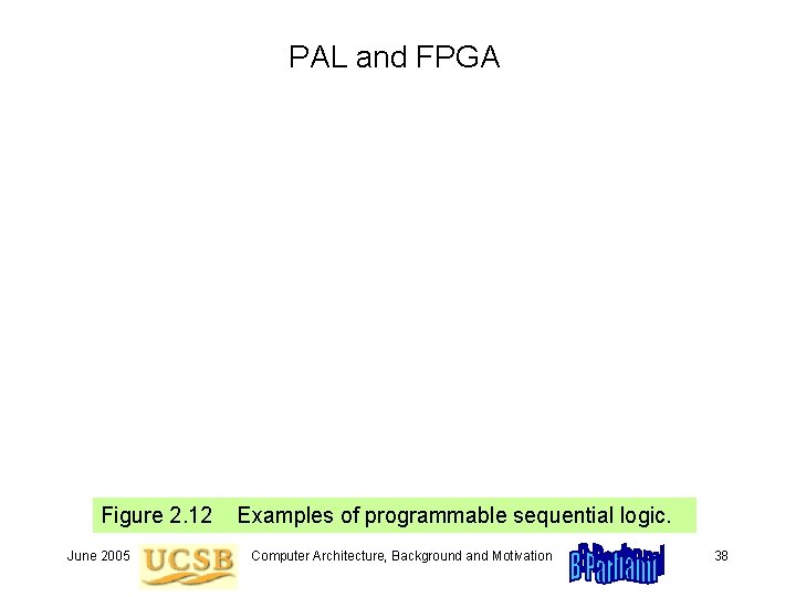 PAL and FPGA Figure 2. 12 June 2005 Examples of programmable sequential logic. Computer PAL and FPGA Figure 2. 12 June 2005 Examples of programmable sequential logic. Computer