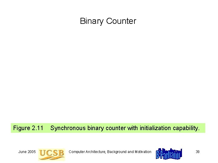 Binary Counter Figure 2. 11 June 2005 Synchronous binary counter with initialization capability. Computer Binary Counter Figure 2. 11 June 2005 Synchronous binary counter with initialization capability. Computer