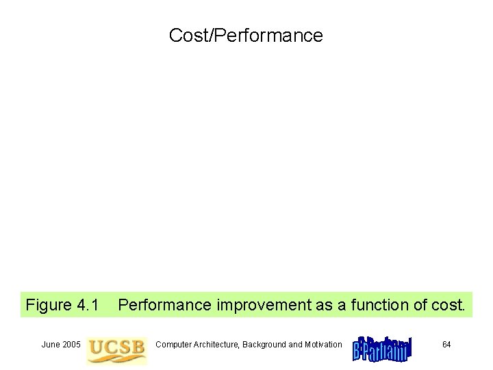 Cost/Performance Figure 4. 1 June 2005 Performance improvement as a function of cost. Computer Cost/Performance Figure 4. 1 June 2005 Performance improvement as a function of cost. Computer