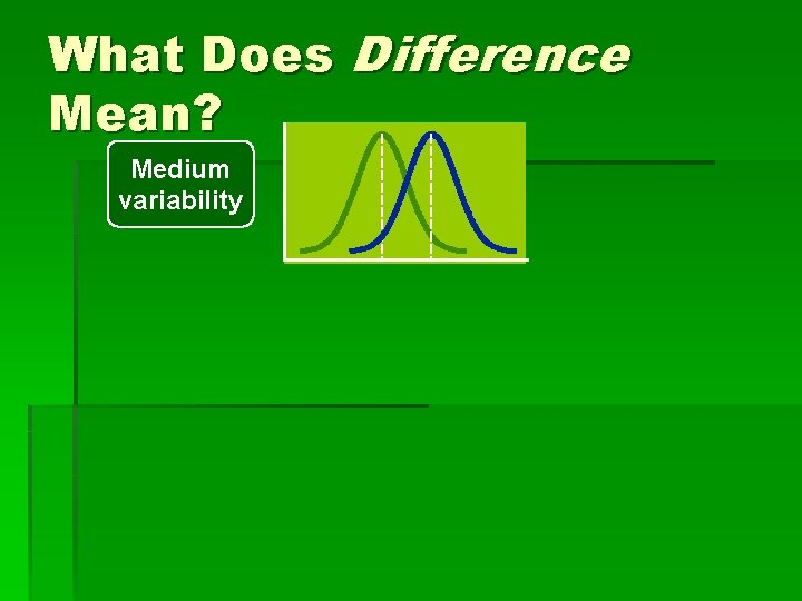 What Does Difference Mean? Medium variability 