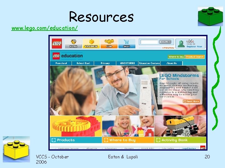 Resources www. lego. com/education/ VCCS - October 2006 Eaton & Lupoli 20 