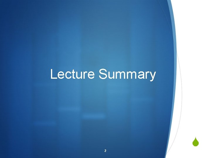 Lecture Summary 2 