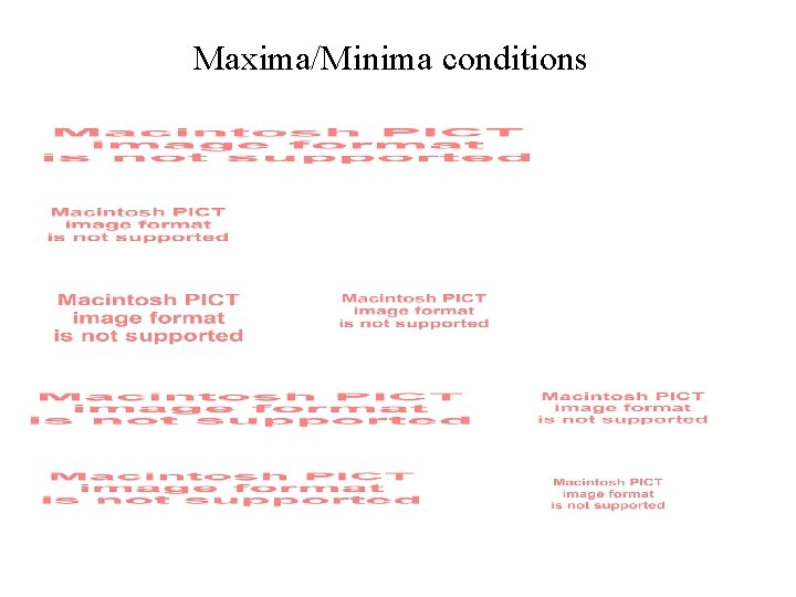 Maxima/Minima conditions 