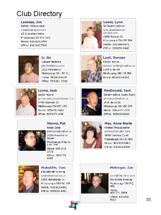 Club Directory 35 