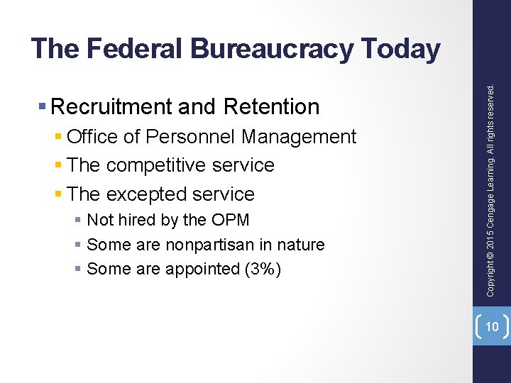 § Recruitment and Retention § Office of Personnel Management § The competitive service §