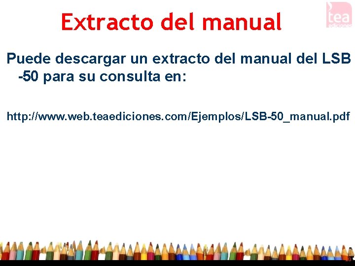 Extracto del manual Puede descargar un extracto del manual del LSB -50 para su